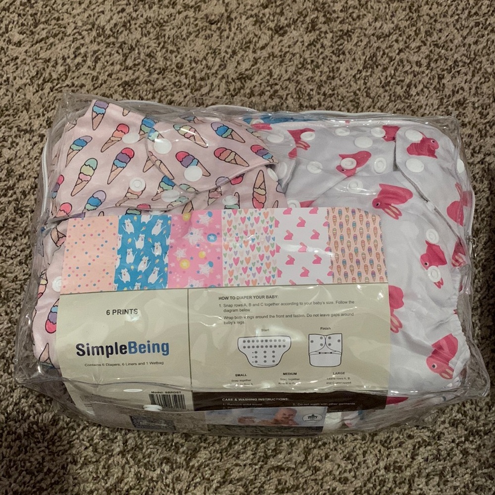 6 reuse-able diapers